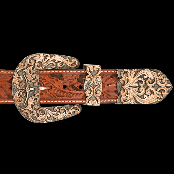 Cowtown, There's no better way to describe "Stockyards Style" than with our "Cowtown" 3 Piece buckle! Detailed with our Longhorn 3D figure, 